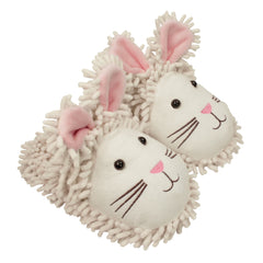 Fuzzy Friends Slippers White Rabbit