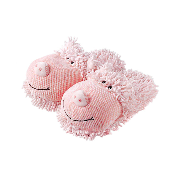 Fluffy pig slippers hotsell